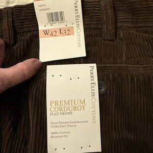 Perry Ellis Men's Earth Tone Corduroy Pants